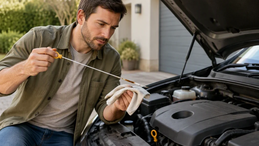 how to check engine oil at home
