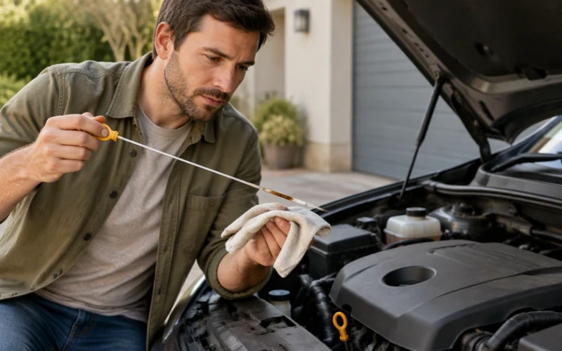 how to check engine oil at home